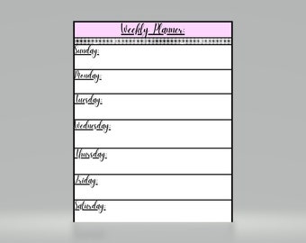 Weekly Planner (Pink with Rhinestones)