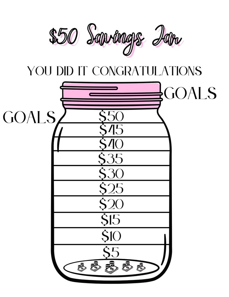 50 Dollar Savings Jar - Etsy