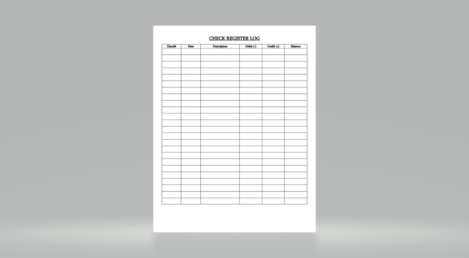 Check Drop Log Check Register Log (default) - Etsy