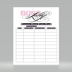Emergency Funds Tracker Log