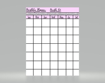 Monthly Planner (Pink with Glitter)