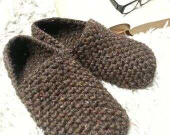 Men Crochet Slippers - Gift for Men - EllenaKnits