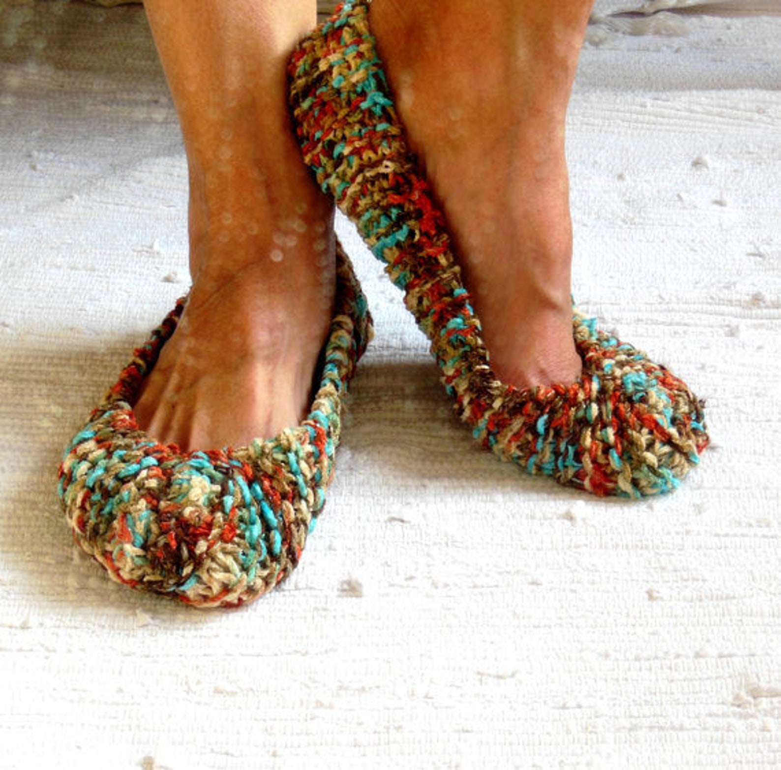 women slippers, multicolored slippers, hand made ballet flats. non-slip slippers, gift wrapped, crochet slippers, ballet flats,