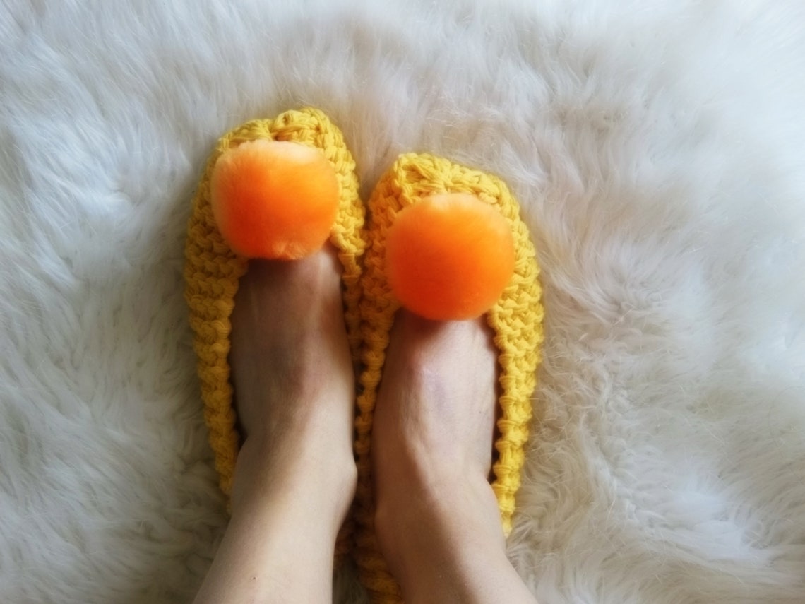 Yellow - Hand Braided Cotton Stitched Home Slipper 15