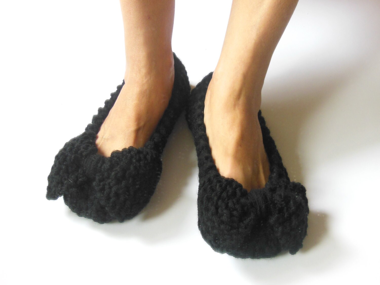 BLACK RIBBONED SLIPPERS main image 1