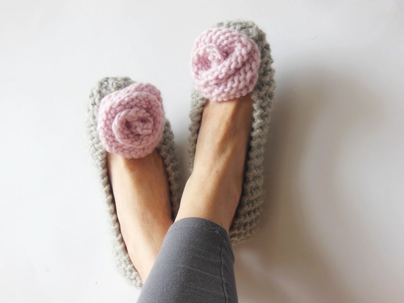Gray Slippers Women's NONSLIP Slippers Warm Chunky Etsy