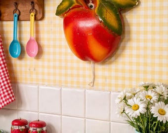 Vintage Chalkware String Holder Apple on Branch