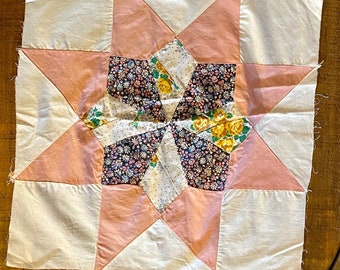 8- 1940’s LeMoyne Star quilt squares 16”