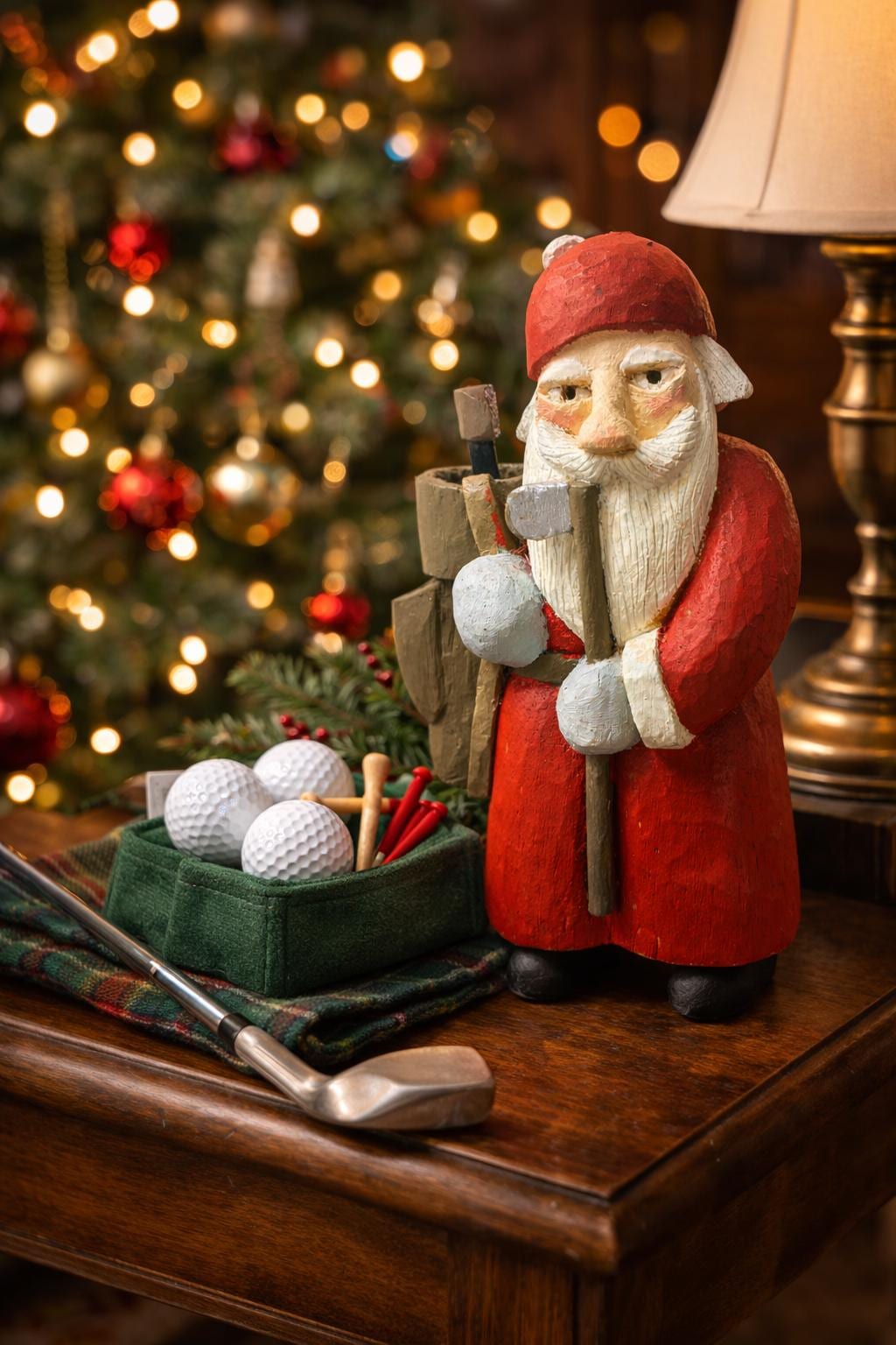 Vintage Hand Carved Golfing Santa Artist Signed 1991 Steelman - Etsy