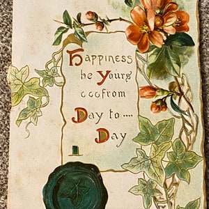 Beautiful Antique Card 1900’s Victorian Christmas greeting card