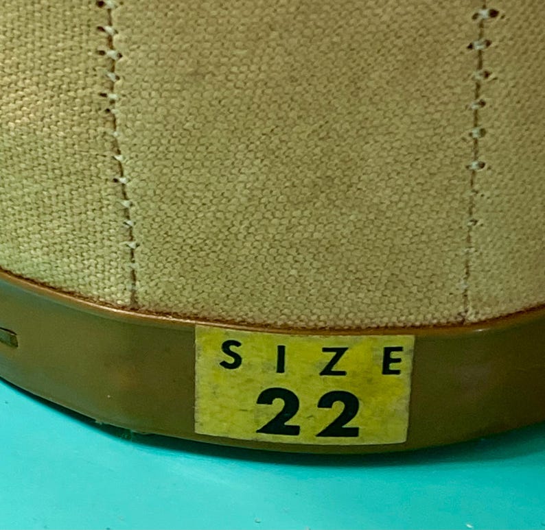 Antique Millinary Canvas Hat Form, Store Display for Hats or Wigs image 8