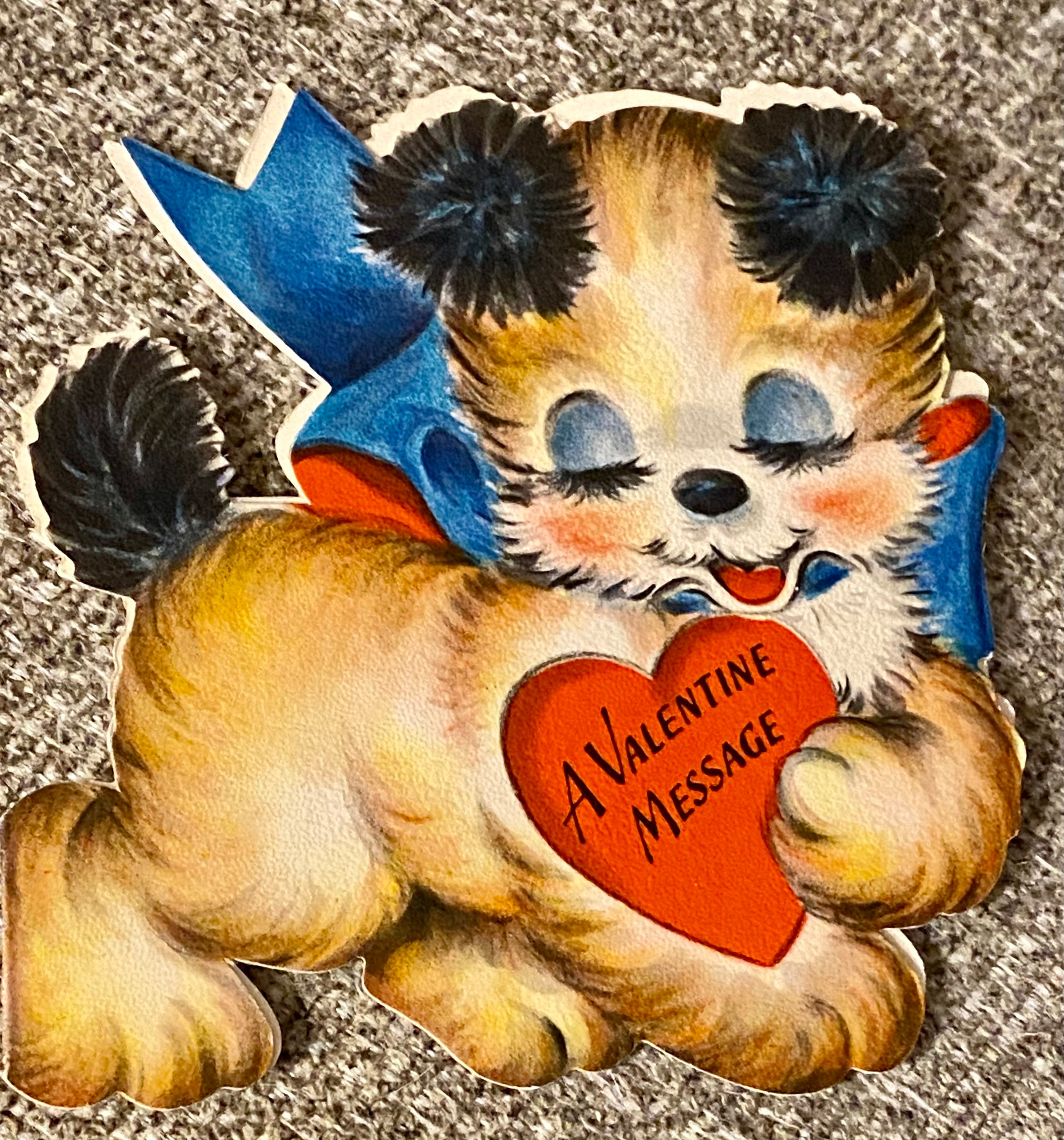 Sweet Vintage Dog Valentine Beautiful Condition. - Etsy