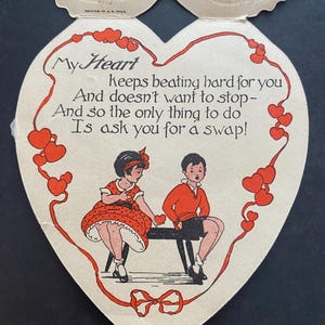 Sweet Vintage Valentine 1930s My heart keeps beating hard for you
