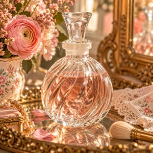 Beautiful Round Perfume Bottle With Glass Stopper