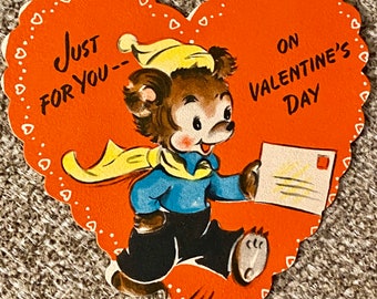 Sweet Vintage Valentine 1930s Bear