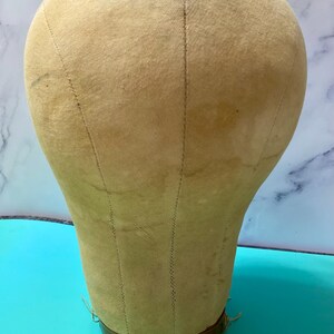 Antique Millinary Canvas Hat Form, Store Display for Hats or Wigs image 2