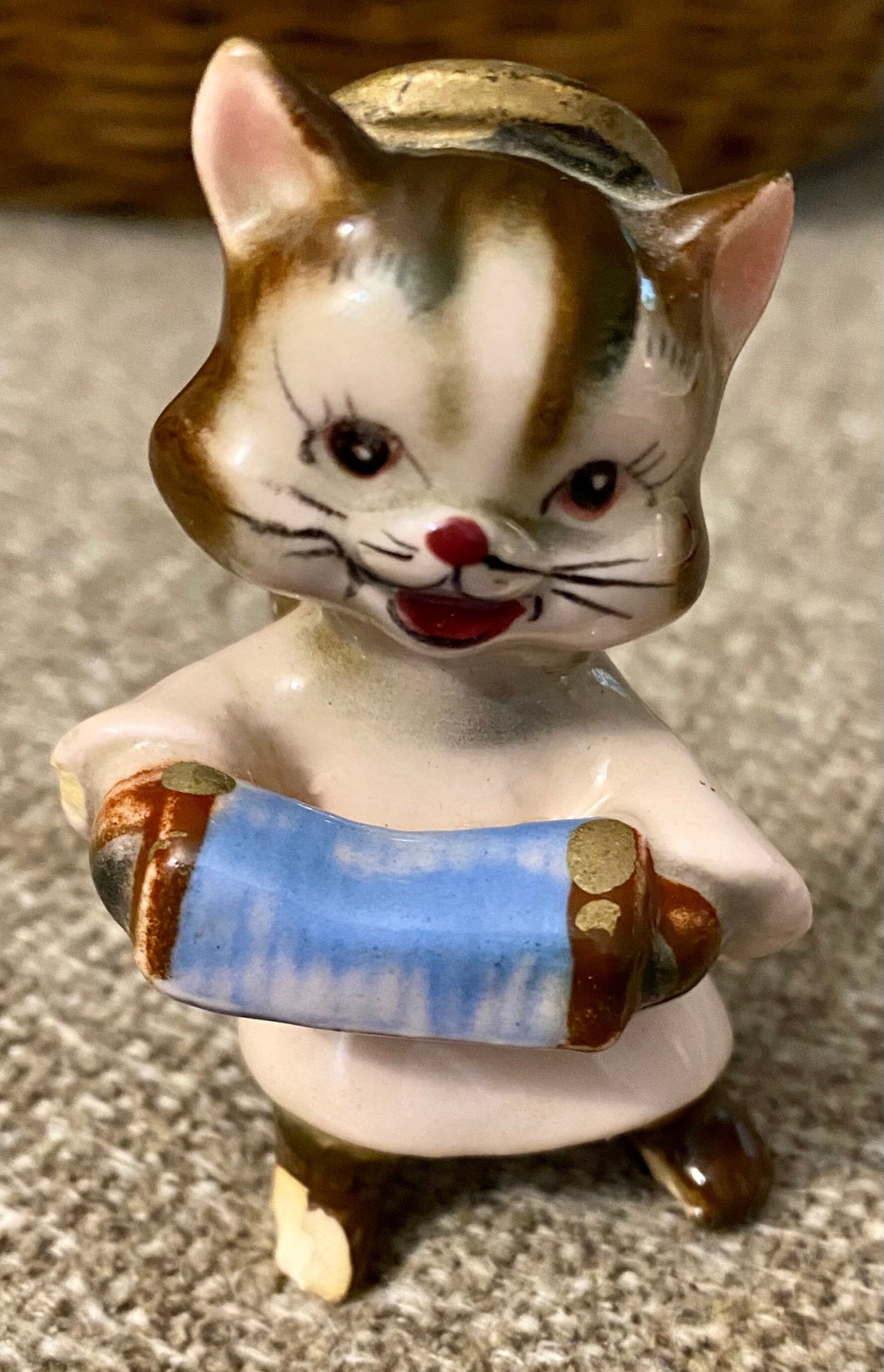 Sweet Musical Cat Figurine. Etsy