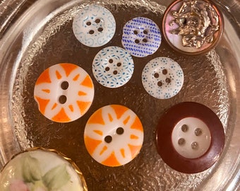 Antique ceramic buttons mother of pearl button