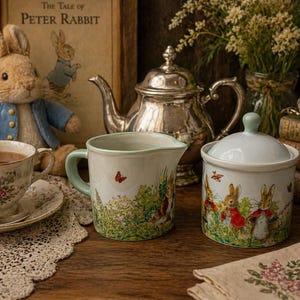 Beatrix Potter Peter Rabbit And Friends Garden Creamer And Sugar Bowl Set Zrike