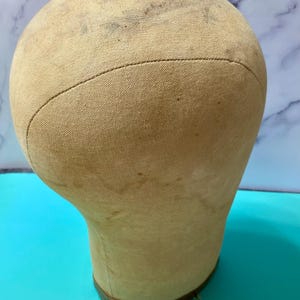 Antique Millinary Canvas Hat Form, Store Display for Hats or Wigs image 3