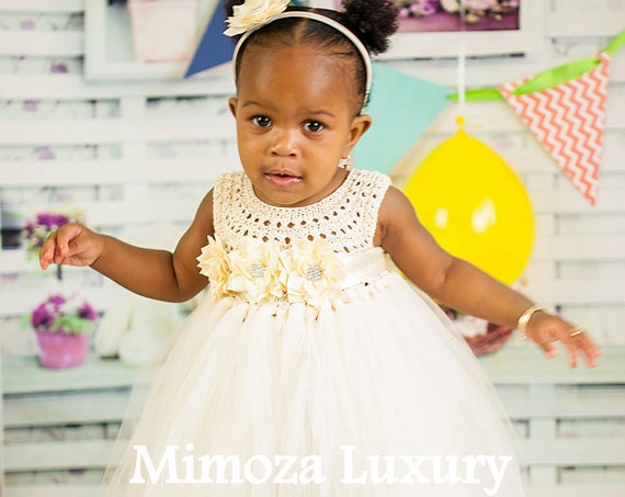 Ivory baby Flower girl Dress