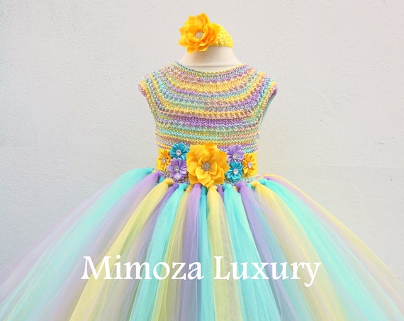 Rainbow Birthday Tutu Dress, 1st birthday dress, infant baby dress, girl infant dress, toddler party dress, birthday girl dress, flower girl