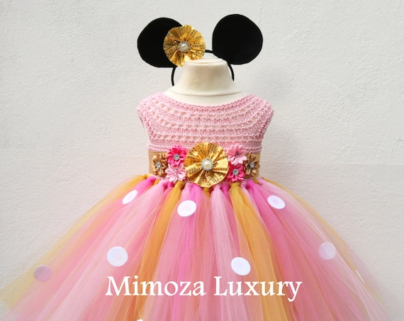 Pink gold Minnie Mouse dress