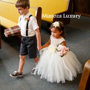 Ivory Flower girl Dress, Baby Christening dress, First Communion Dress