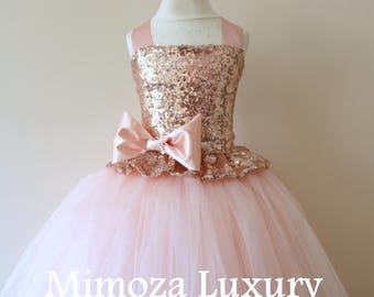 Blush Flower Girl dress rose gold