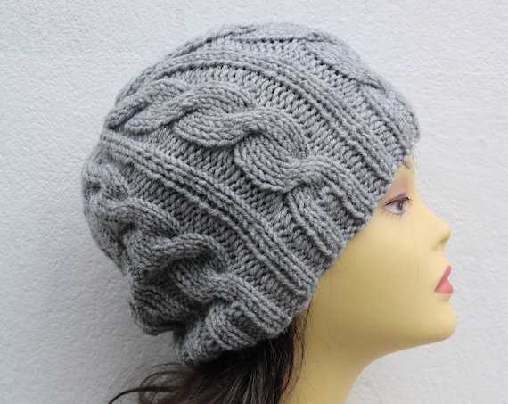 Light Grey women's Beanie hat, Hand Knitted Hat in light grey beanie hat, knitted men's, women's beanie hat, winter hat, ski hat, gray hat