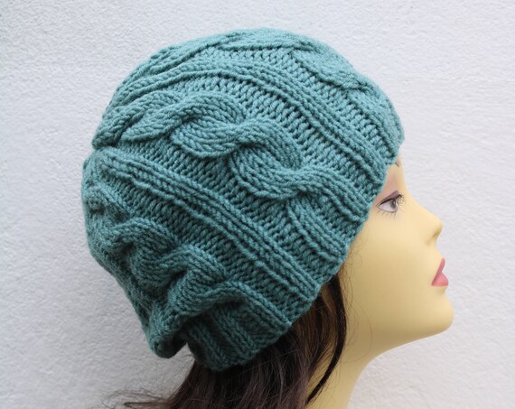 Pastel Green women Beanie hat, Hand Knitted Hat in pastel green beanie hat, knitted men's, women's beanie hat, winter beanie, green ski hat