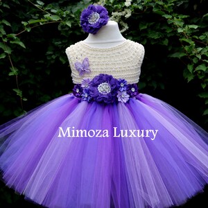Purple Flower girl dress, purple birthday dress, baby flower girl dress, purple princess dress, purple tutu dress