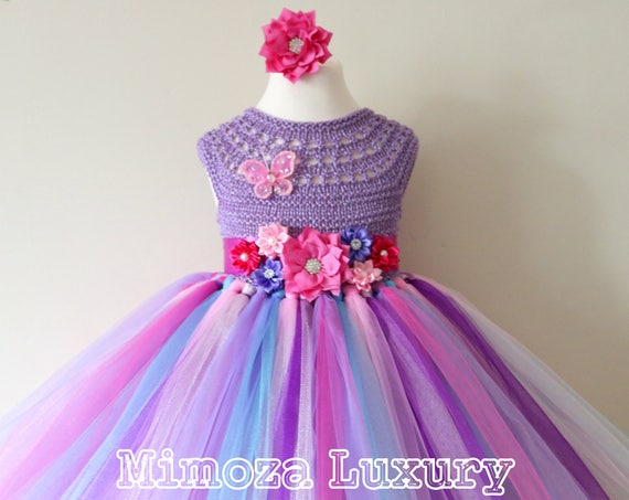 Lilac Pink Girls Birthday Dress, tulle girls dress