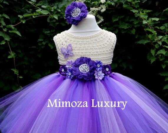 Purple Flower girl dress, purple birthday dress, baby flower girl dress, purple princess dress, purple tutu dress