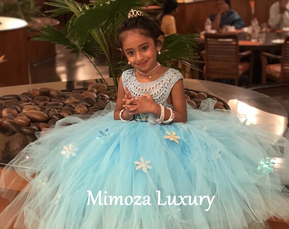Elsa Deluxe Princess dress, turquoise tutu dress, frozen themed birthday party, Elsa Frozen princess dress Frozen costume outfit Elsa disney