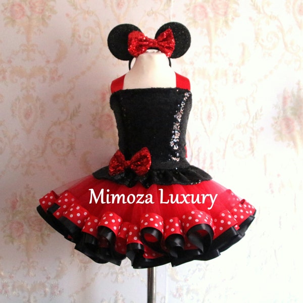 Traje de cosplay vestido de lujo Minnie Mouse