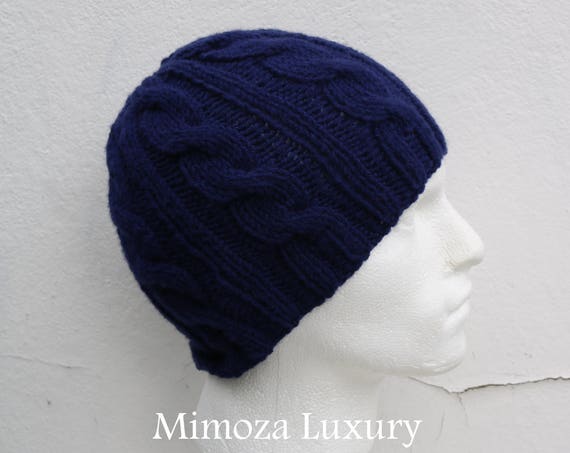 Navy Men's Beanie hat, Hand Knitted Hat in navy, blue beanie hat, knitted men's, women's beanie hat , navy autumn winter beanie hat, ski hat