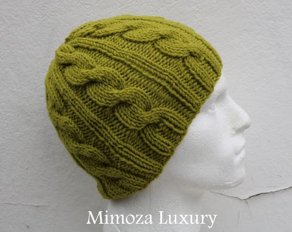 Pistachio Green Men's Beanie hat, Hand Knitted Hat in green beanie hat, knitted men's, women's beanie hat, winter beanie, green ski hat