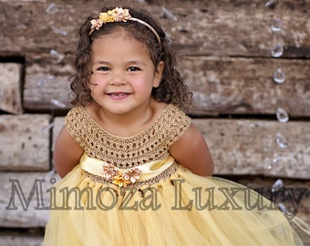 Rustic Gold Flower girl dress