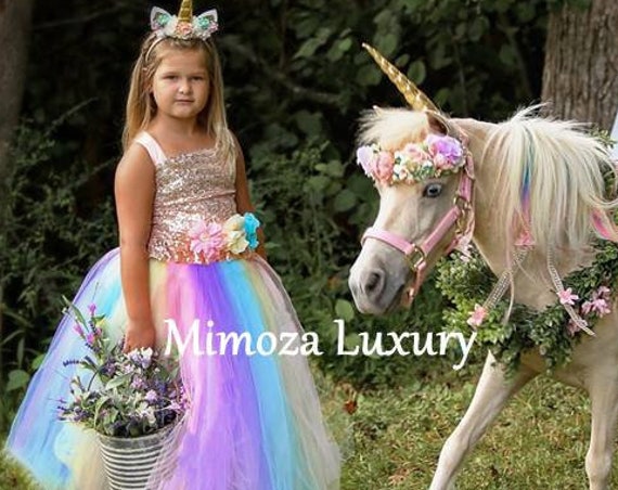Luxury Unicorn Dress, unicorn tutu dress, rainbow unicorn dress