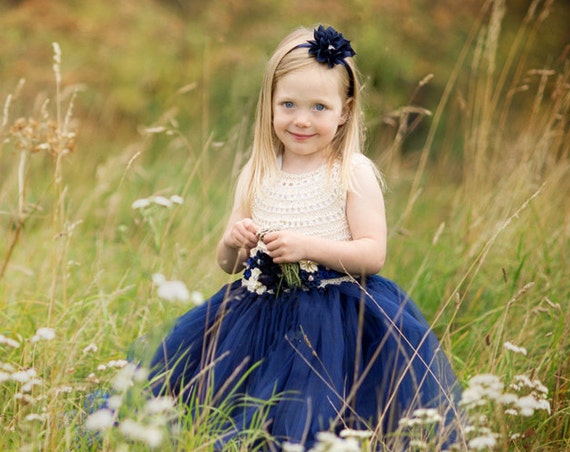 Navy Flower girl dress