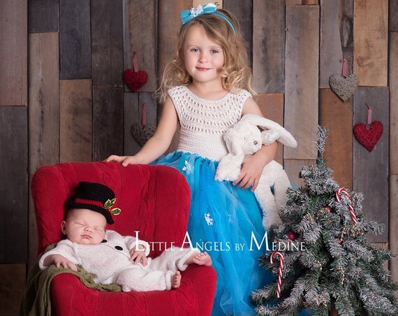 Elsa Dress Princess Flower girl dress, Christmas tutu dress, sky blue bridesmaid dress, Elsa Frozen princess dress, crochet top tulle dress