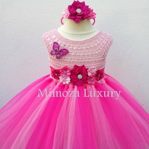 Pink Birthday girl dress, pink tutu dress