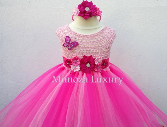 Pink Birthday girl dress, pink tutu dress