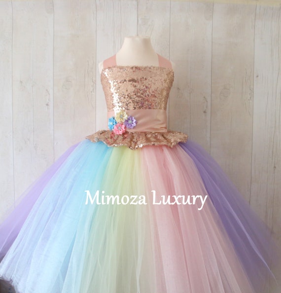 Luxury Unicorn birthday Dress rainbow tutu dress