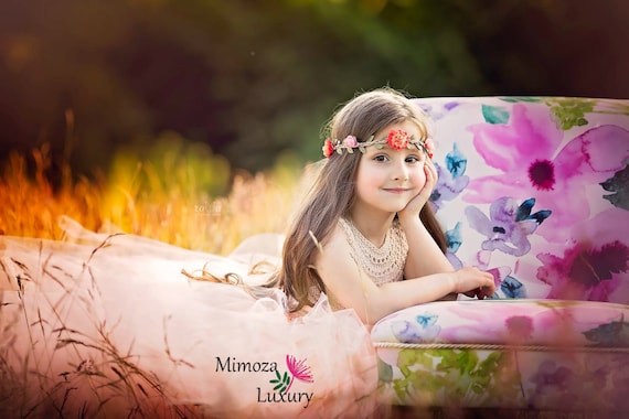 Beach Flower girl dress, blush girls tulle dress