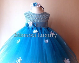 Elsa Princess dress, Frozen tutu dress, Elsa Blue dress, frozen birthday party dress