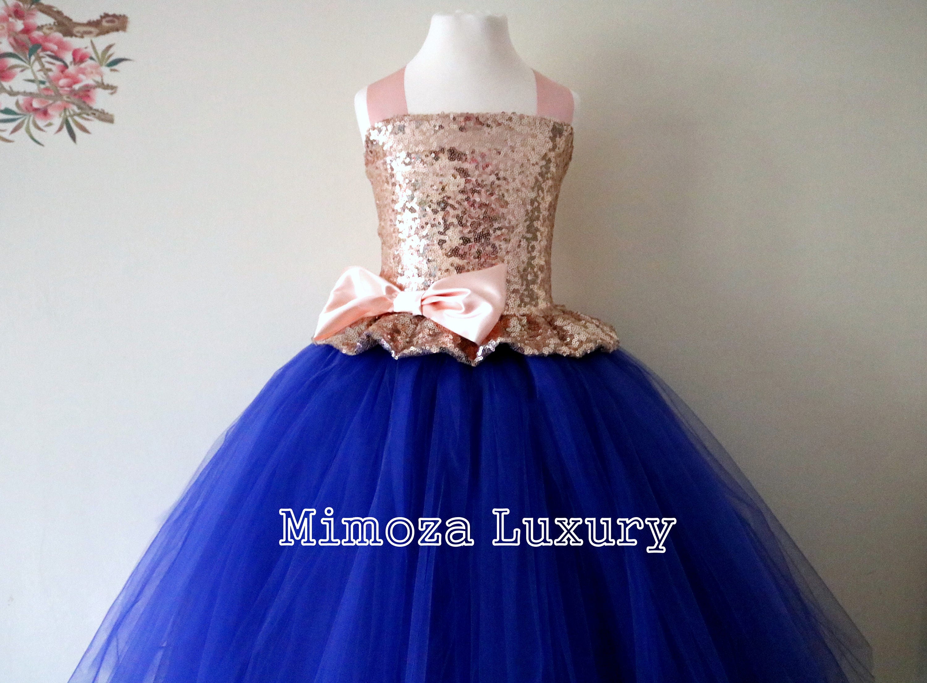 Rose Gold ☀ Royal Blue Flower Girl ...