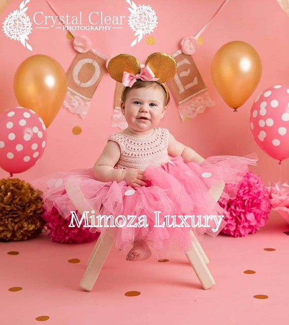 Minnie mouse birthday dress, pink minnie mouse outfit, 1st birthday tutu dress, minnie mouse themed party, minnie mouse ears, minnie dress