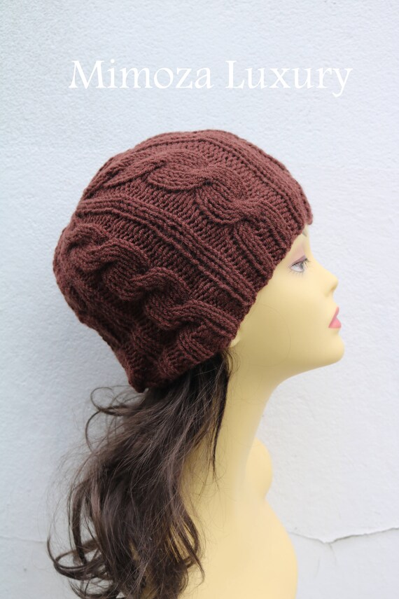 Milk Chocolate women's Beanie hat, Hand Knitted Hat in brown beanie hat, knitted men's, women's beanie hat , brown winter beanie, ski hat